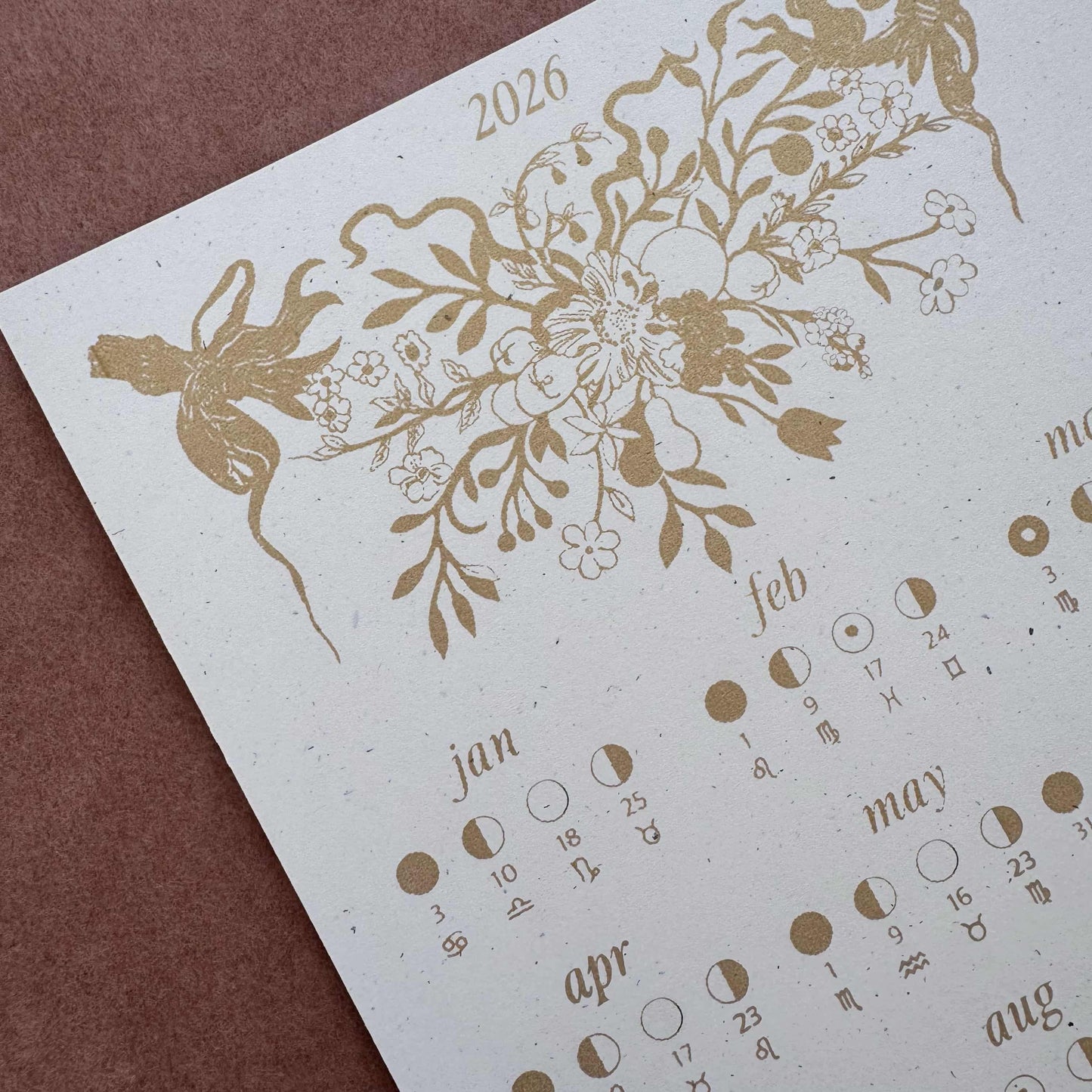 2026 Moon Calendar Print