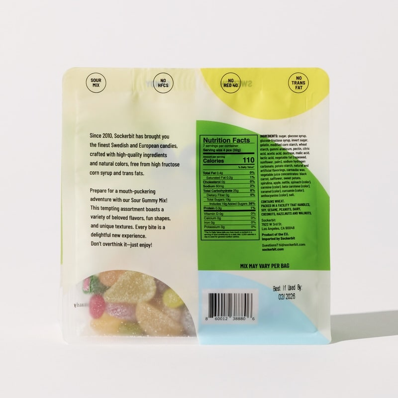 Swedish Sour Gummy Candy Mix