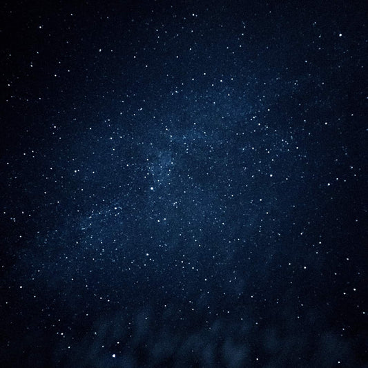 Photograph of a dark blue starry sky