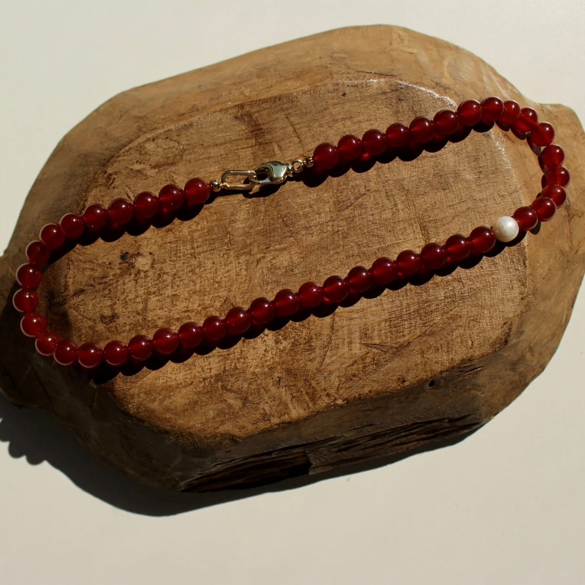 Marta Carnelian & Pearl Necklace
