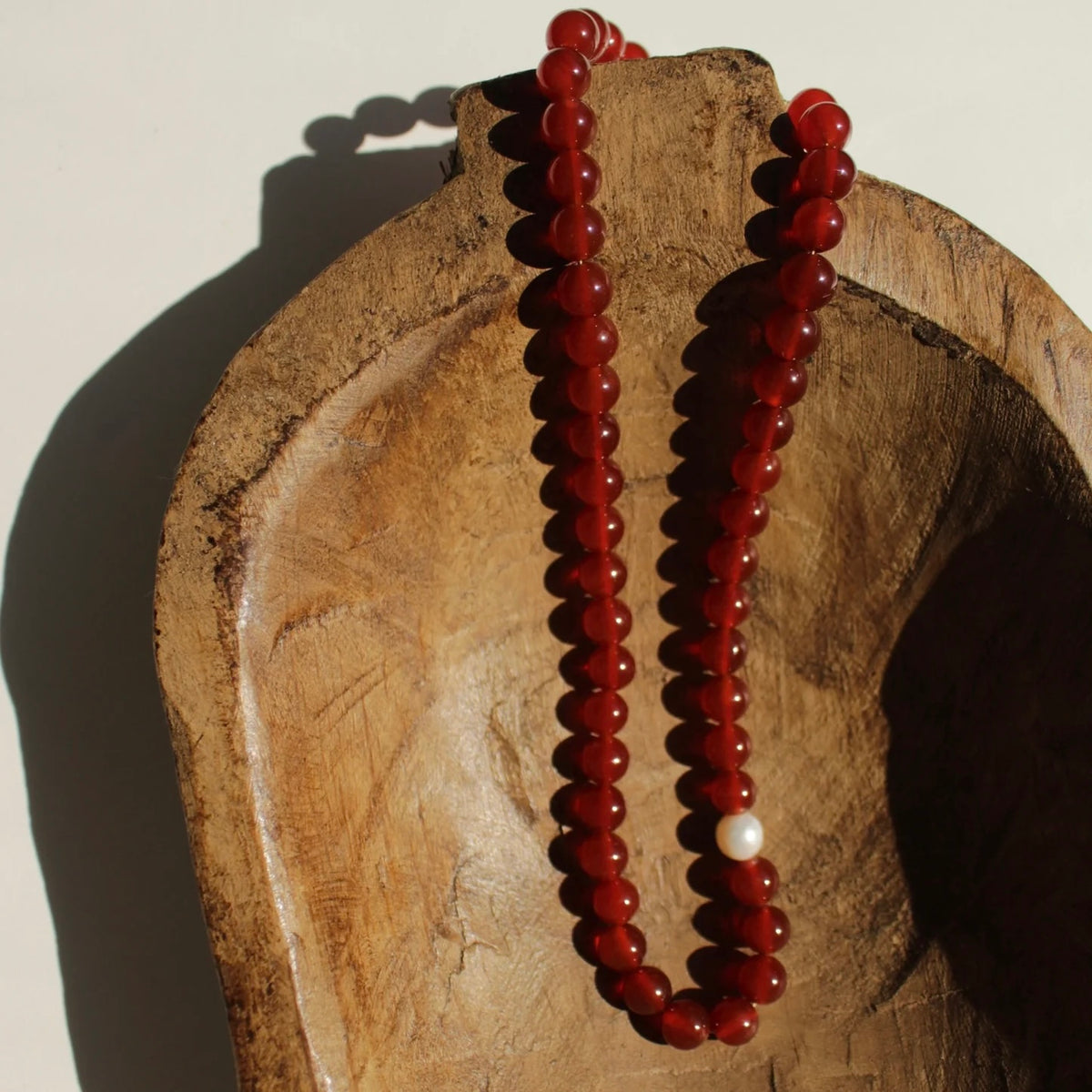Marta Carnelian & Pearl Necklace