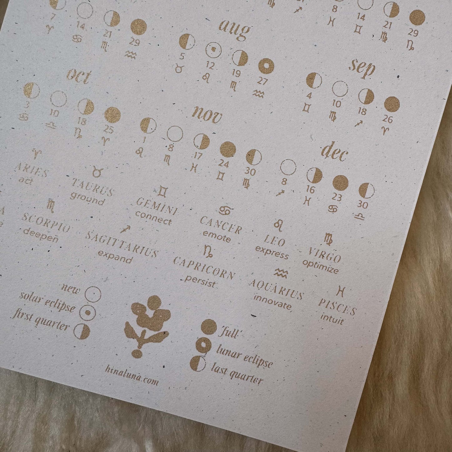 2026 Moon Calendar Print