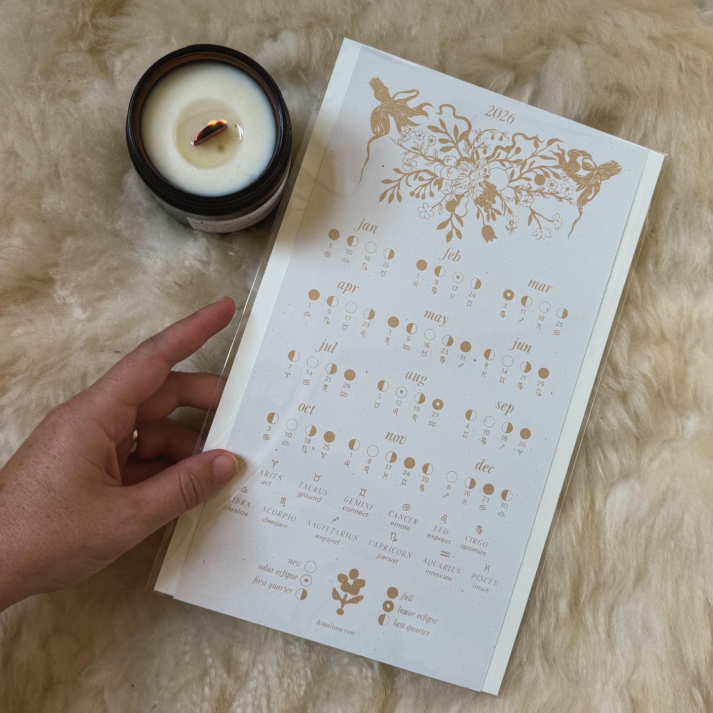 2026 Moon Calendar Print