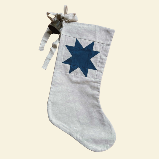 Blue Jean Heirloom Quilted Stocking