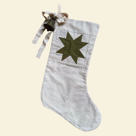 Olive Heirloom Quilted Stocking